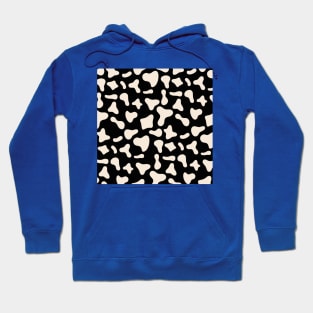 Milk Dairy Cow Print Pattern on Black Background Hoodie